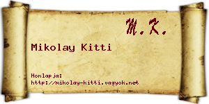 Mikolay Kitti névjegykártya